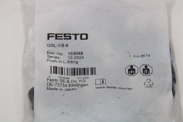 FESTO QSL-1/8-8 Steckverschraubung 153048 10 Stück