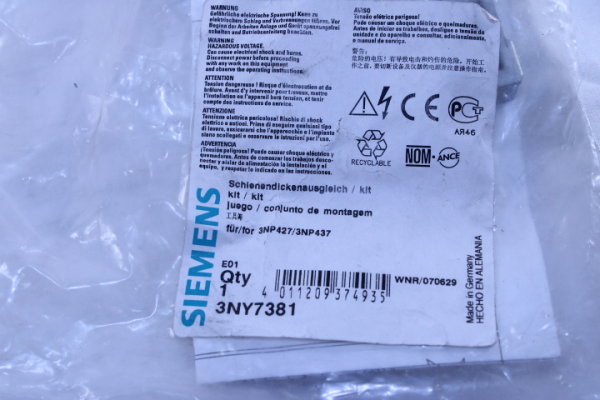 SIEMENS 3NY7381 Schienendickenausgleich Set