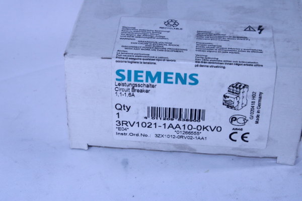 SIEMENS SIRIUS 3RV1021-1AA10-0KV0 Leistungsschalter