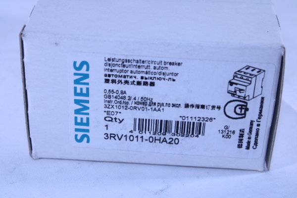SIEMENS SIRIUS 3RV1011-0HA20 Leistungsschalter