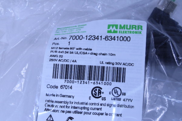 MURR Elektronik Sensorkabel 7000-1234-6341000