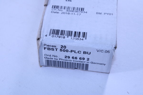 PHOENIX CONTACT 20 Stück FBST 500-PLC BU Endlosbrücke 2966692