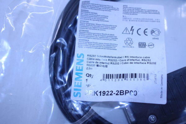 SIEMENS 3RK1922-2BP00 RS 232 Schnittstellenkabel