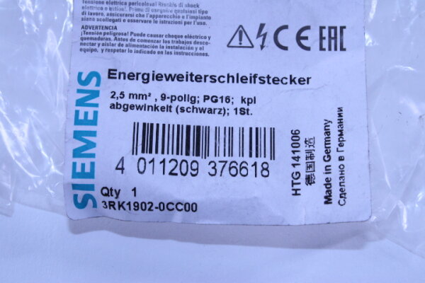 Siemens 3RK1902-0CC00 Energieweiterschleifstecker