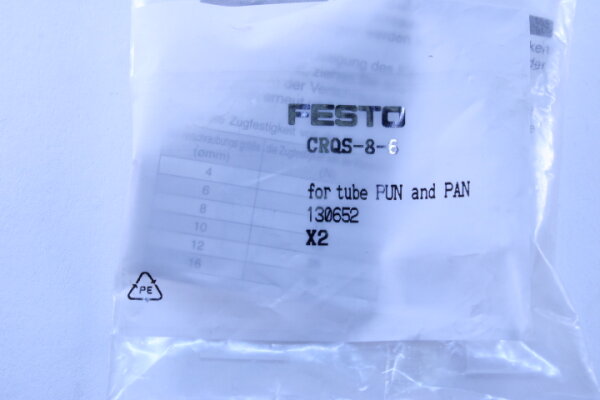 FESTO  CRQS-8-6 (130652) Edelstahl Steckverschraubung