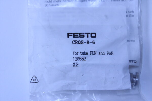 FESTO CRQS-8-6 (130652)  Edelstahl Steckverschraubung