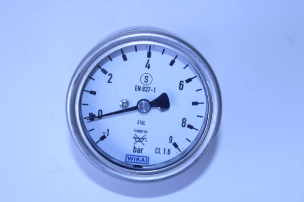 WIKA Manometer EN-837-1 316L  -1 bis 9 bar