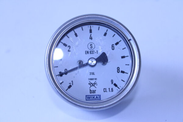 WIKA Manometer EN-837-1 316L  -1 bis 9 bar