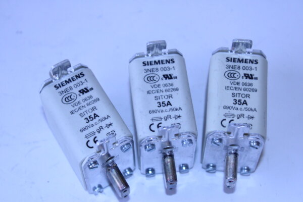 3 Stück SIEMENS 3NE8 003-1 Sicherungseinsatz SITOR 35A