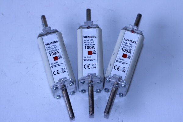 SIEMENS 3NA7 130 NH1 Sicherungseinsatz 100A 3 Stück