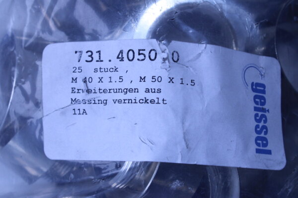 GEISSEL Erweiterung M40x1,5/M50x1,5 731.4050.0 25 Stück Messing