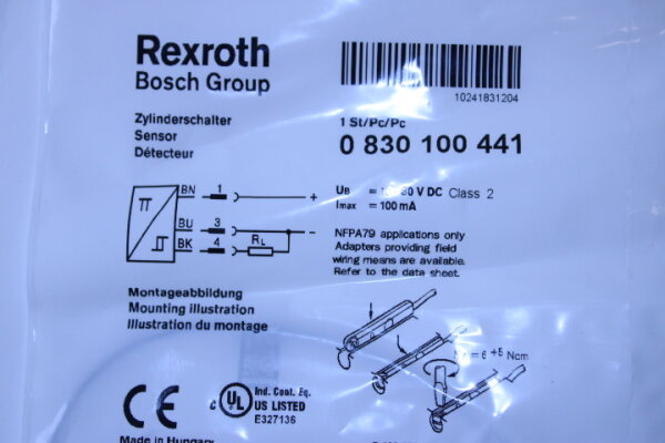 Rexroth Zylinderschalter 0 830 100 441