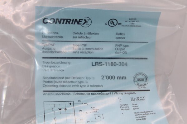 CONTRINEX  LRS-1180-304 Reflexionslichtschranke