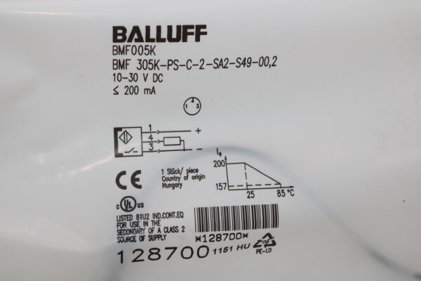 BALLUFF BMF005K BMF 305K-PS-C-2-SA2-S49-00,2 Zylinderschalter (128700)