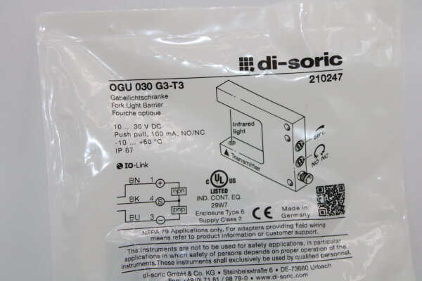 DI-SORIC OGU 030 G3-T3 (210247) Gabellichtschranke