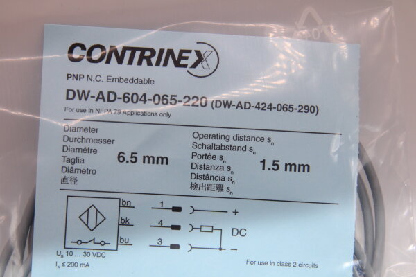 CONTRINEX  DW-AD-604-065-220 (DW-AD-424-065-290) Induktiver Näherungsschalter
