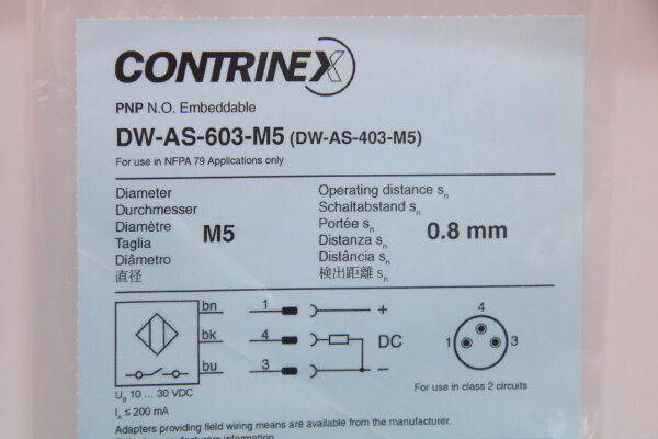 CONTRINEX DW-AS-603-M5 (DW-AS-403-M5) Induktiver Näherungsschalter