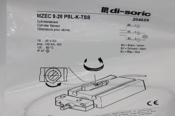 DI-SORIC MZEC 9-26 PSL-K-TSS (204659) Zylindersensor