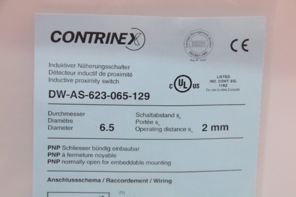 CONTRINEX DW-AS-623-065-129 Induktiver Näherungsschalter