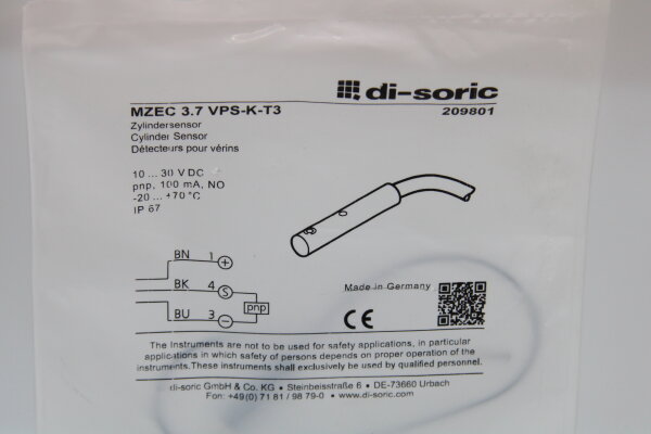 DI-SORIC MZEC 3.7 VPS-K-T3 (209801) Zylindersensor
