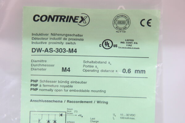 CONTRINEX DW-AS-303-M4 Induktiver Näherungsschalter