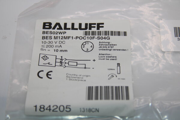 BALLUFF BES M12MF1-POC10F-S04G Induktiver Näherungsschalter