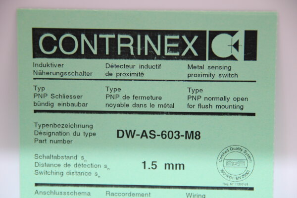 CONTRINEX DW-AS-603-C8-001 Induktiver Näherungsschalter