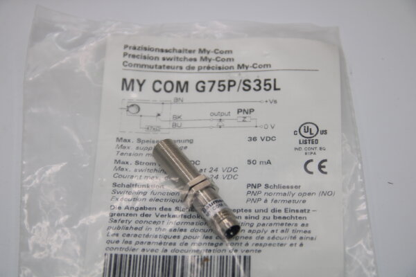 BAUMER MY COM G75P/S35L Präzisionsschalter