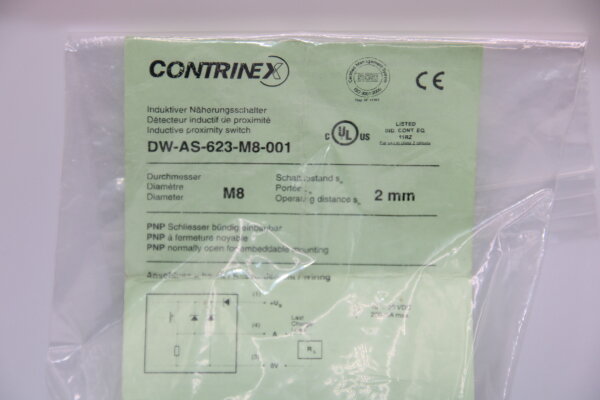 CONTRINEX  DW-AS-623-M8-001 Induktiver Näherungsschalter 2mm Durchmesser 8mm