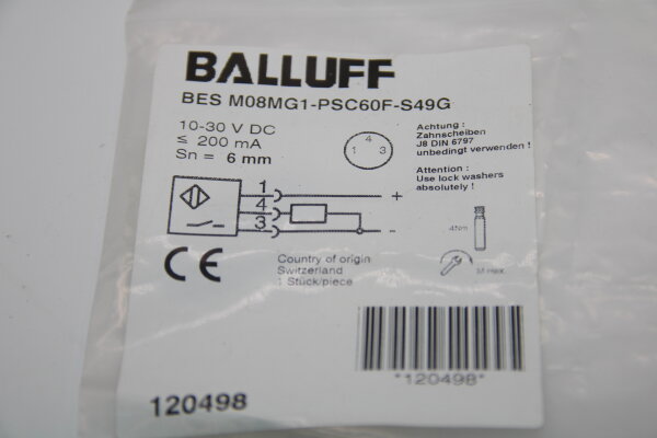 BALLUFF BES M08MG1-PSC60F-S49G (120498)  Induktiver Sensor