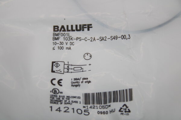 BALLUFF BMF001L  BMF 103K-PS-C-2A-S49-00,3 (142105) Zylinderschalter