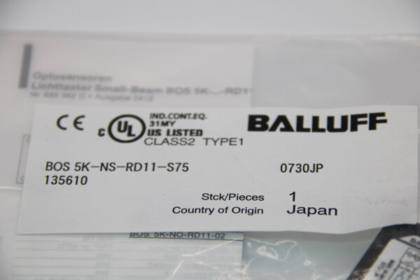 BALLUFF BOS 5K-NS-RD11-S75 Lichttaster