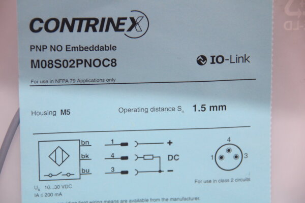 CONTRINEX M08S02PNOC8 Sensor
