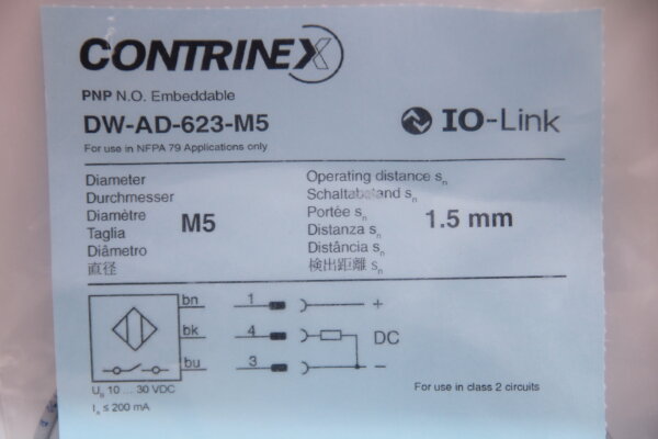 CONTRINEX  DW-AD-623-M5 Induktiver Näherungsschalter
