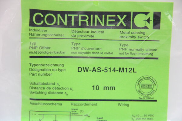 CONTRINEX DW-AS-514-M12L Induktiver Näherungsschalter