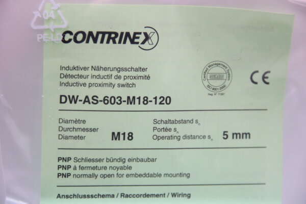 CONTRINEX DW-AS-603-M18-120 Induktiver Näherungsschalter