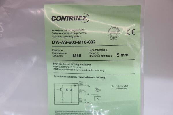 CONTRINEX DW-AS-603-M18-002 Induktiver Näherungsschalter