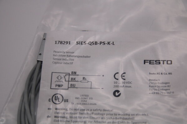 FESTO Induktiver Näherungsschalter SIES-Q5B-PS-K-L (178291)