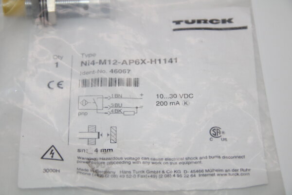 TURCK Ni4-M12-AP6X-H1141-(46067)  Induktiver Sensor