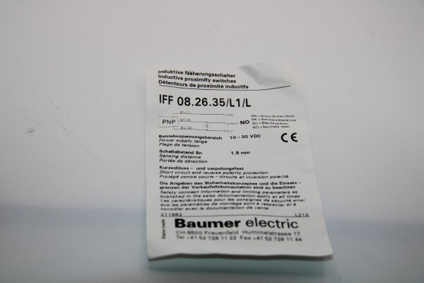 BAUMER IFF 08.26.35/L1/L Induktiver Sensor